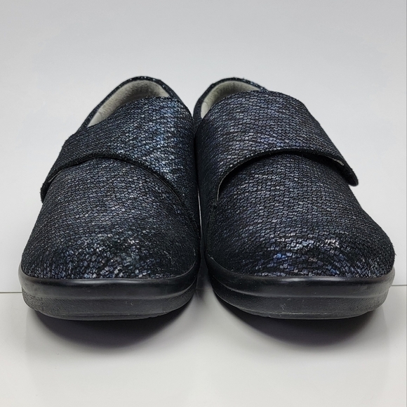 Alegria Lauryn Leather Metallic Blue Comfort Shoes 38 - Picture 2 of 11